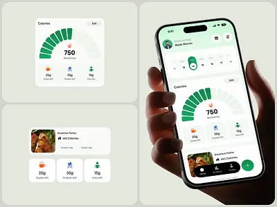 Fitness & Nutrition Tracking Mobile App ai app ai fitness app ui design app design calorie tracker clean design fitness app fitness nutrition tracking app health analytics health app health fitness app design health tracking ios app design minimal app design mobile app mobile app design nutrition app uiux