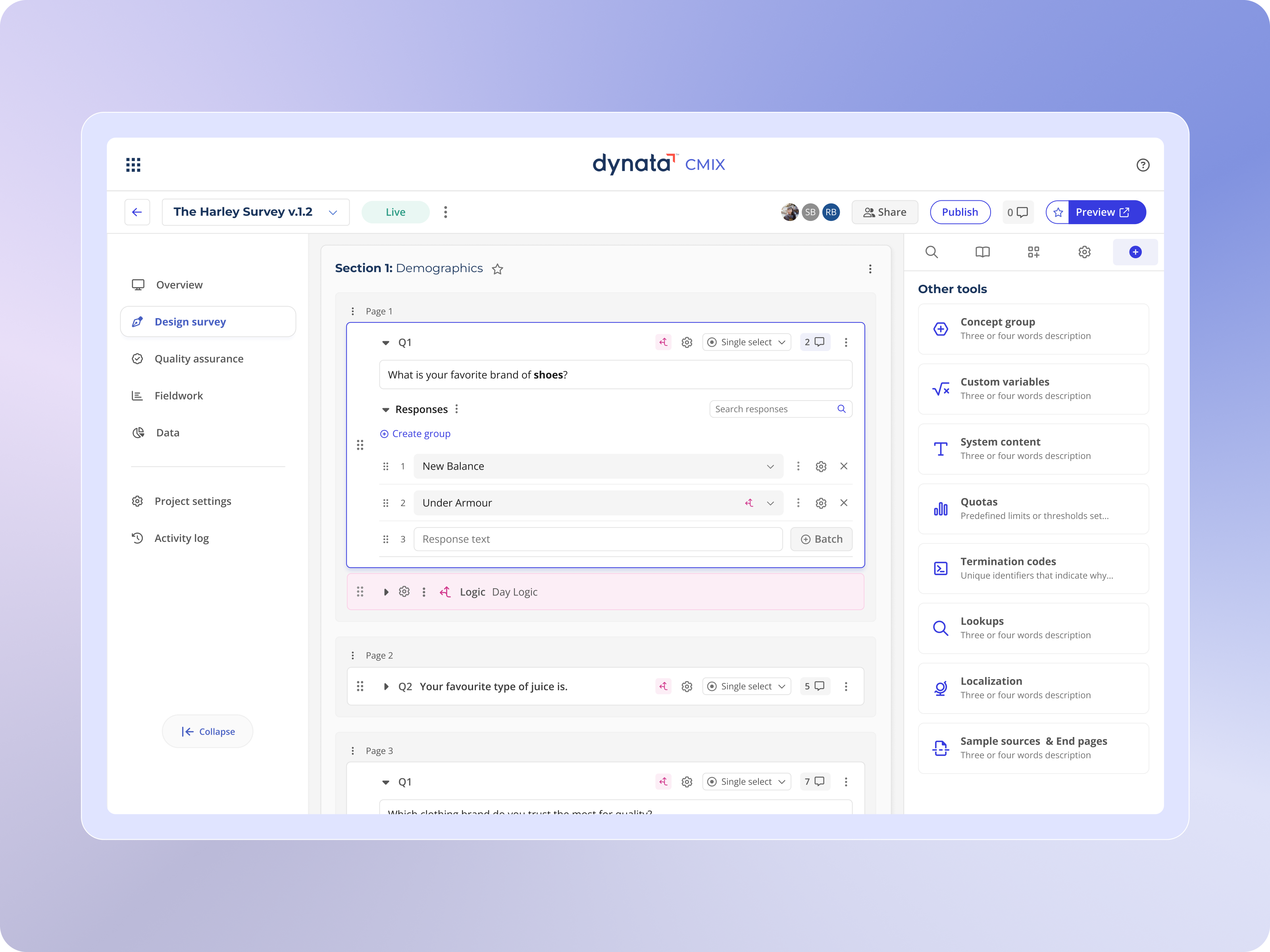 Simplifying DIY Survey Creation Through Intuitive UX dashboard data and analytics design system figma figma prototype heuristic analysis mubasshir.me saas survey survey builder ux audit visual designs web application