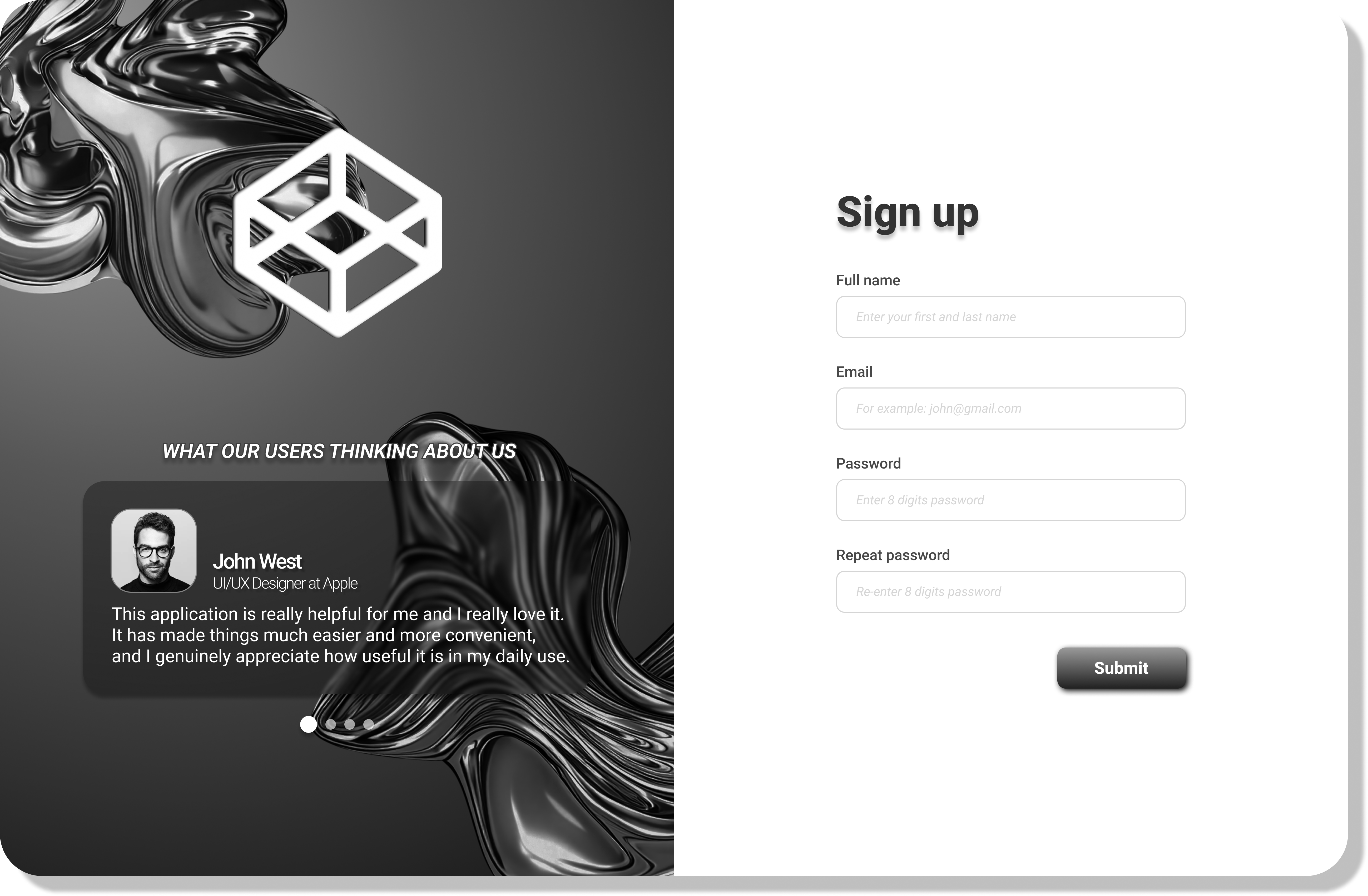 Modern Sign Up UI Exploration