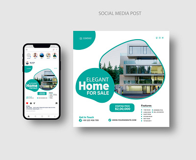 Home Sale Social Media Post Template real estate website