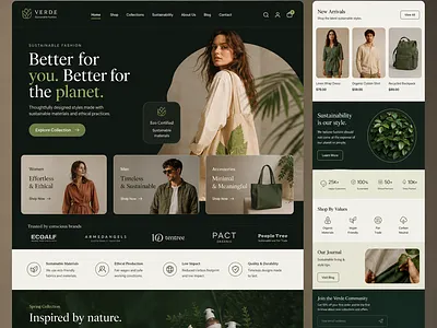 Sustainable Fashion Store UI / UX"
