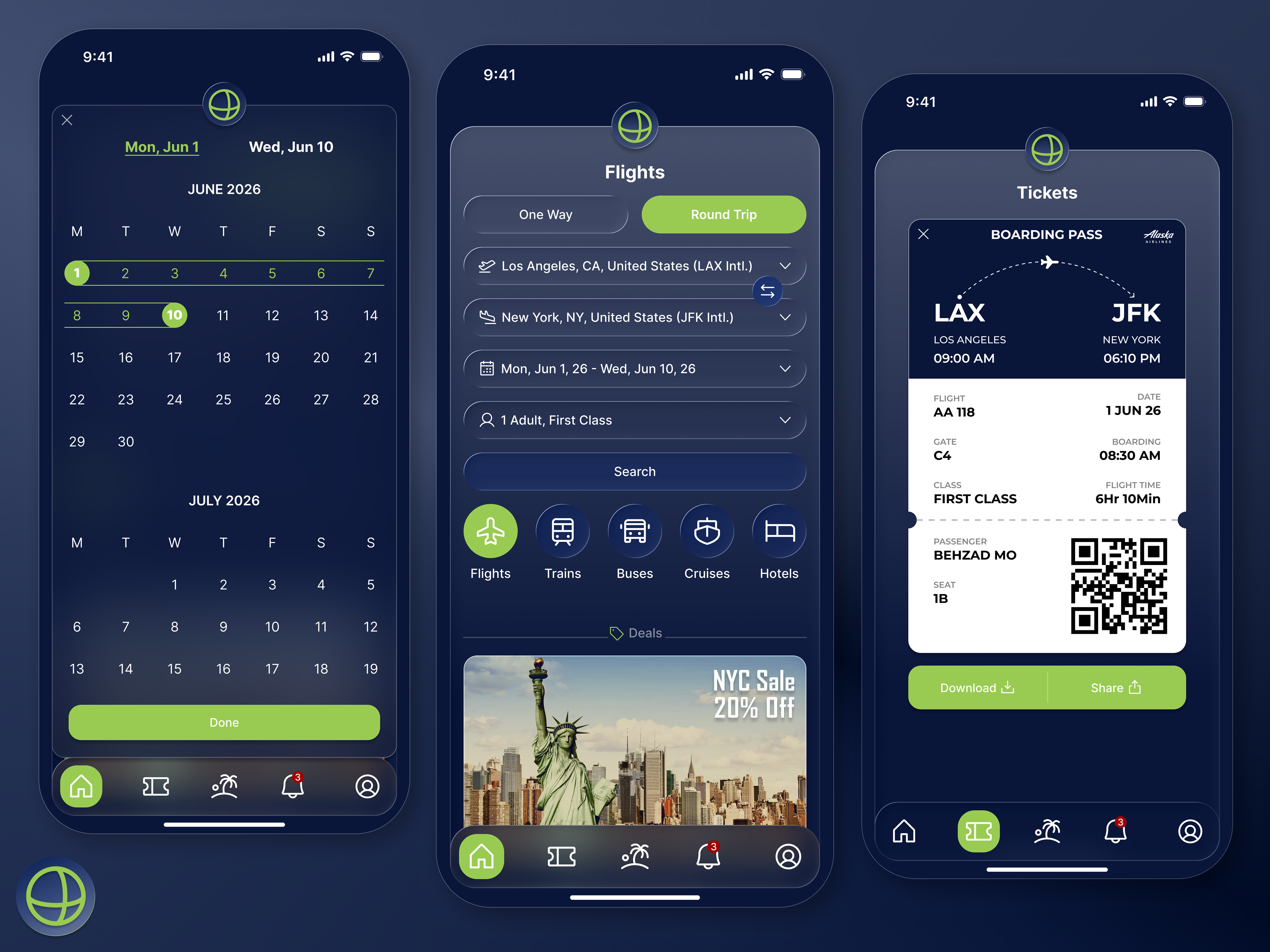 Sphere – All-in-One Travel Mobile App UI Concept