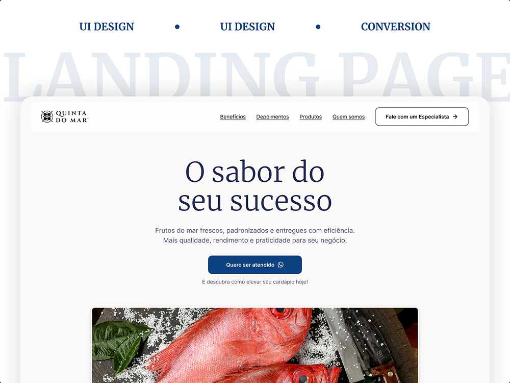 Seafood Landing Page Redesign figma framer ui