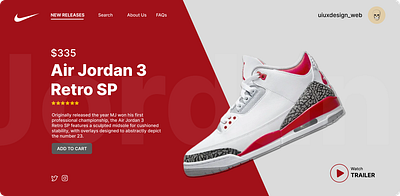 Jordan sneaker product design ui