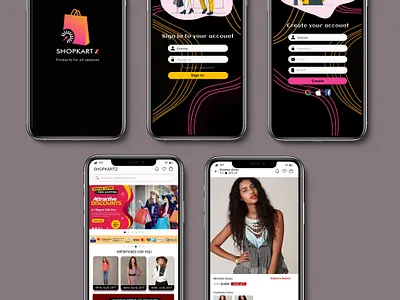 SHOPKART UI/UX DESIGN App branding design figma graphic design illustration logo photoshop ui ux vector