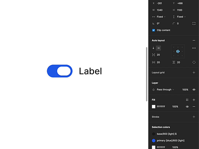 Frames X Toggle Component animation auto layout component properties figma design design system design system figma figma ui kit interface mobile onoff states switch toggle ui ui elements ux web design