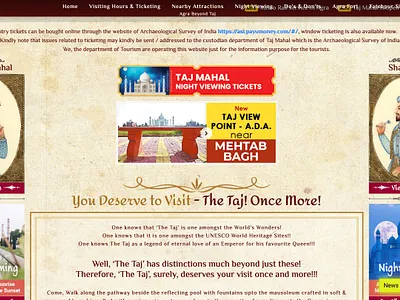 Taj Mahal website UI/UX DESIGN bootstrap css design dreamweaver graphic design html illustrator logo photoshop ui ux vector web design