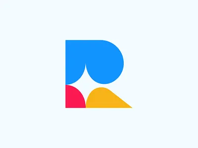 Letter R Logo blue branding designer graphic design identity letter r logo logodesigner mark minimal modern process r logo red reliv reliv logo sparcle tech trendy yellow