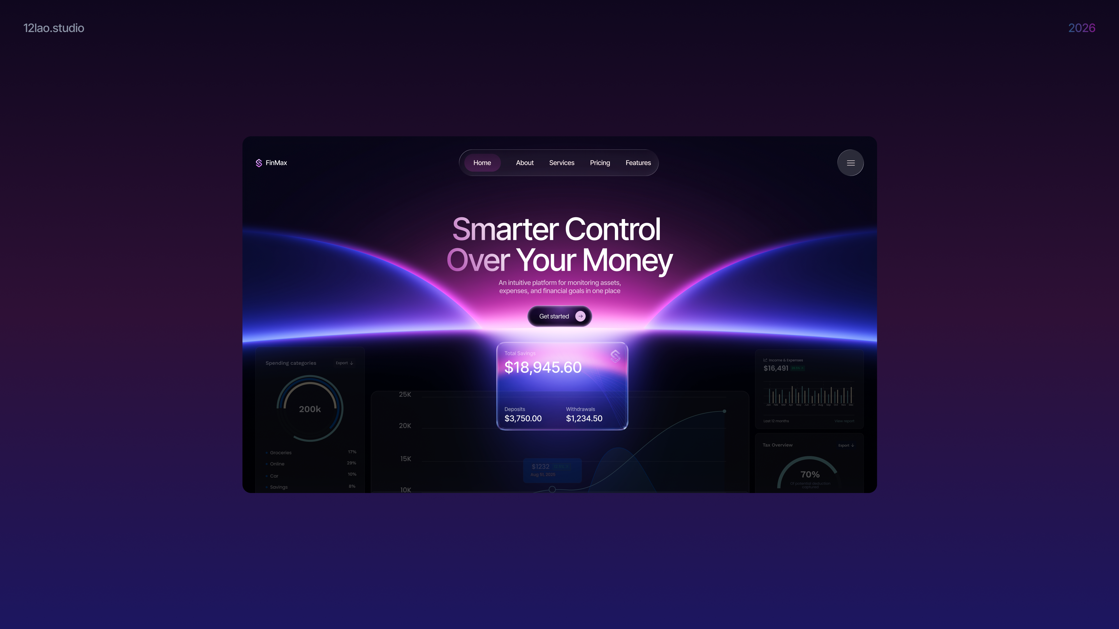 The Future of Finance - Hero Section 3d animation graphic design motion graphics saas ui