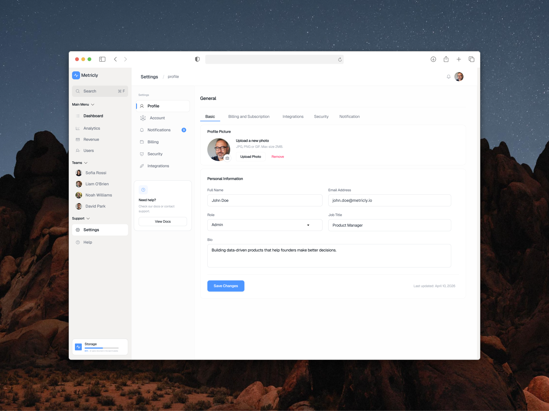 Example service media