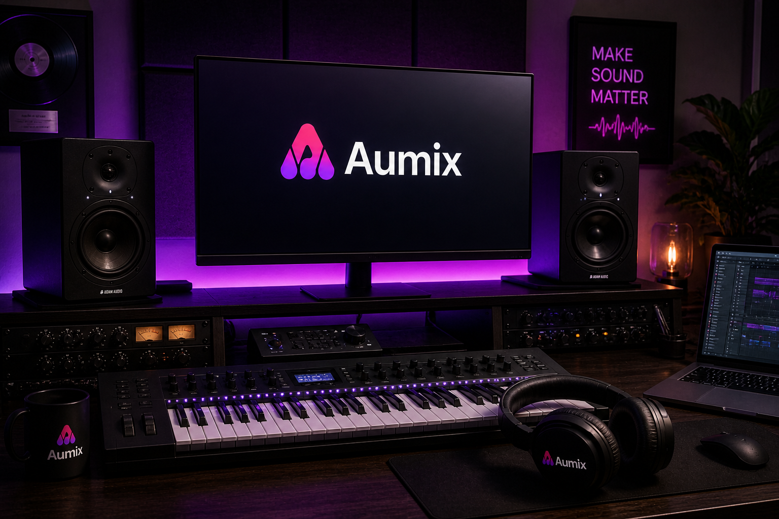 Example of Aumix Music App Logo & Brand Identity .