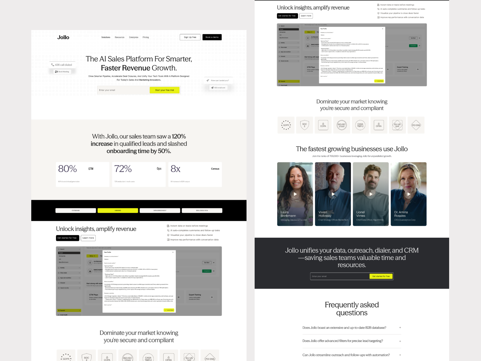 Redesign- AI B2B Sales Platform Website Design ai design b2b saas conversion design crm design design system interface product saas design sales platfor service ui ux web website redesign