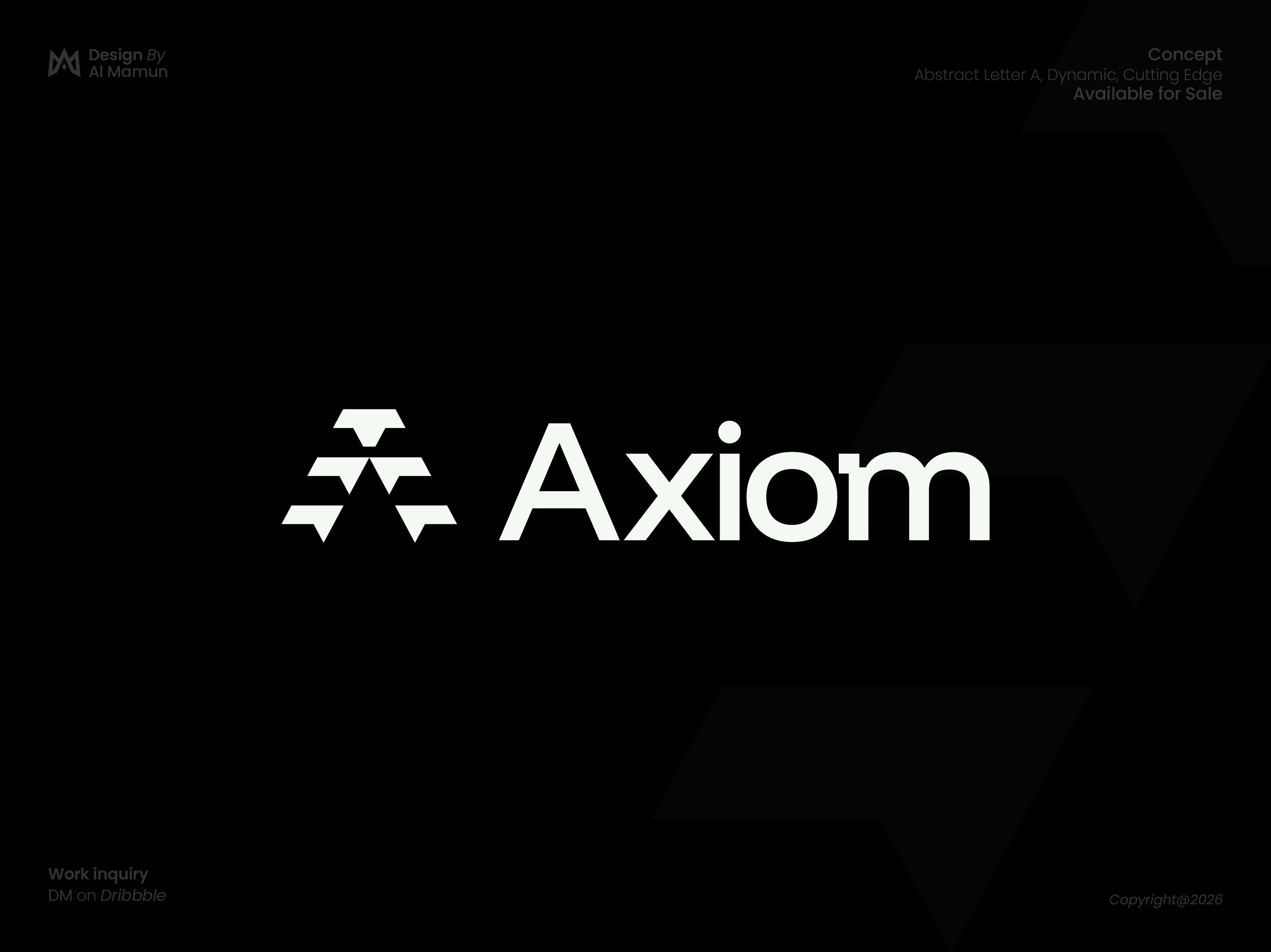 Axiom — Geometric A Logo Modern Tech & Fintech Branding abstract logo axiom logo branding design clean logo corporate identity creative logo fintech branding futuristic logo geometric logo grid logo letter a logo minimalist logo modern logo design monogram logo professional logo saas logo startup branding symbol design tech logo vector logo