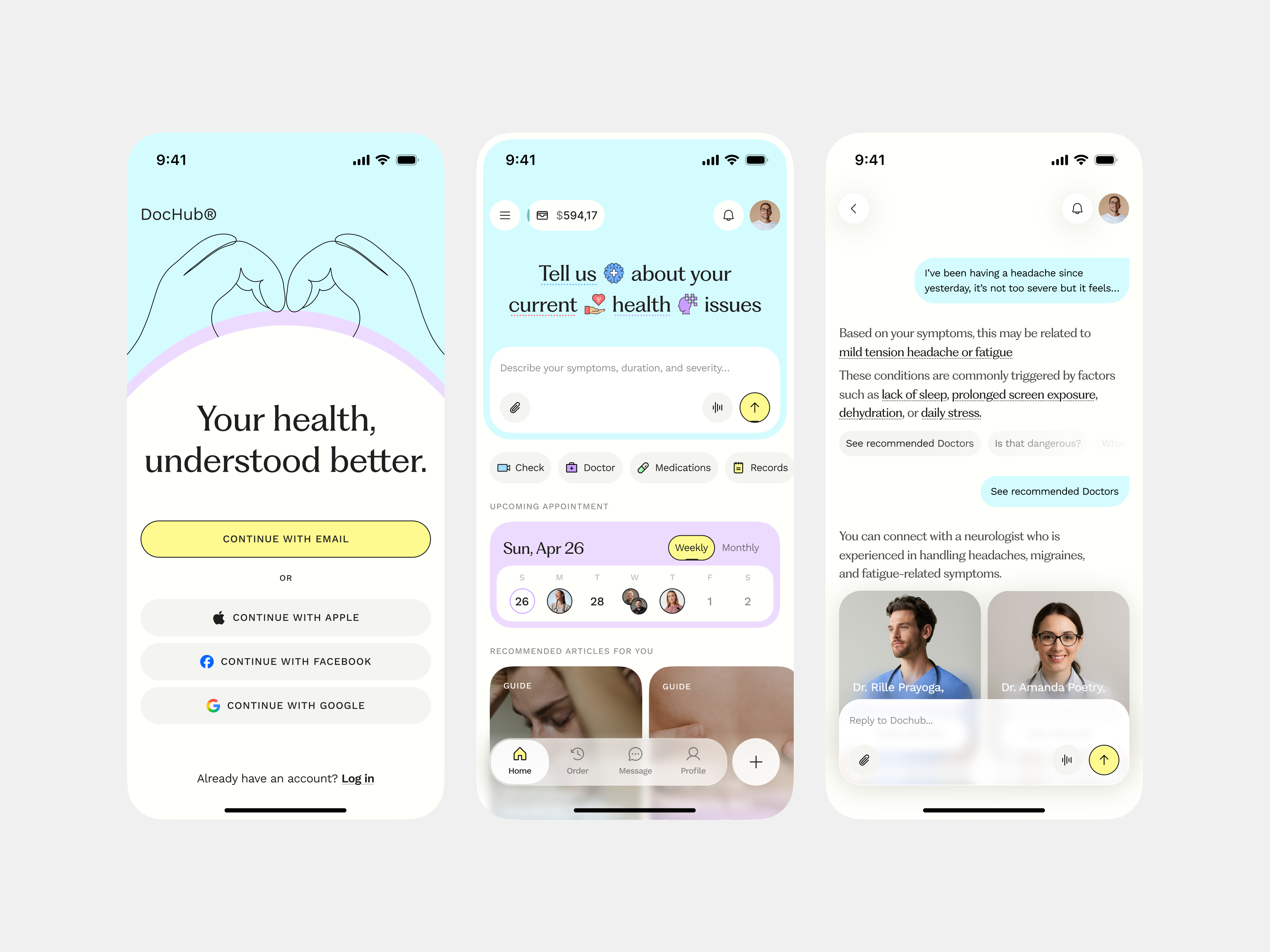 AI Medical Exploration app appointment booking clean doctor find health healthcare hospital medical minimalist mobile mobile app modern patient schedule search ui ux wellness