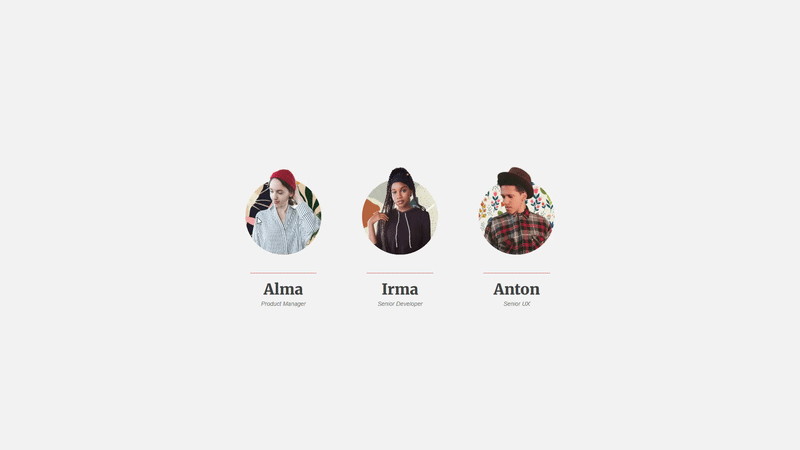 Team Member Interactive Hover UI by Tajul Islam on Dribbble