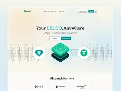 Modern USDTO- landing page designs 3d crypto ai cryptocurrencies homepage minimalist framer template motion graphics professional saas platform tether (usdt) tracker app uiux usdt usdto landing page