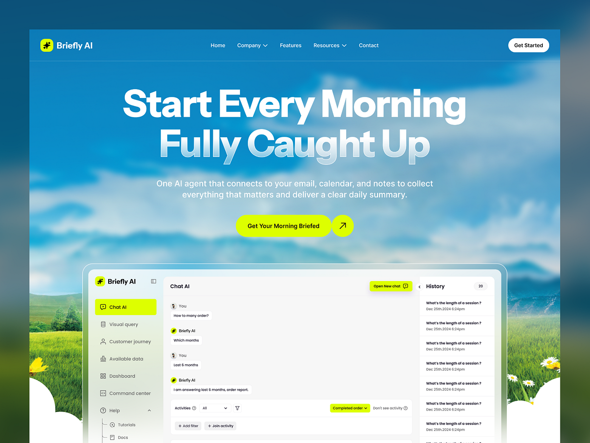 Briefly AI – SaaS Landing Page Hero