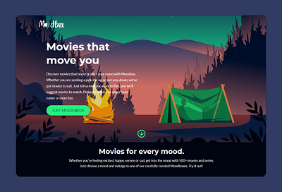 Movies landing page branding clean ui design films graphic design illustration landing page movies naim has ui vector