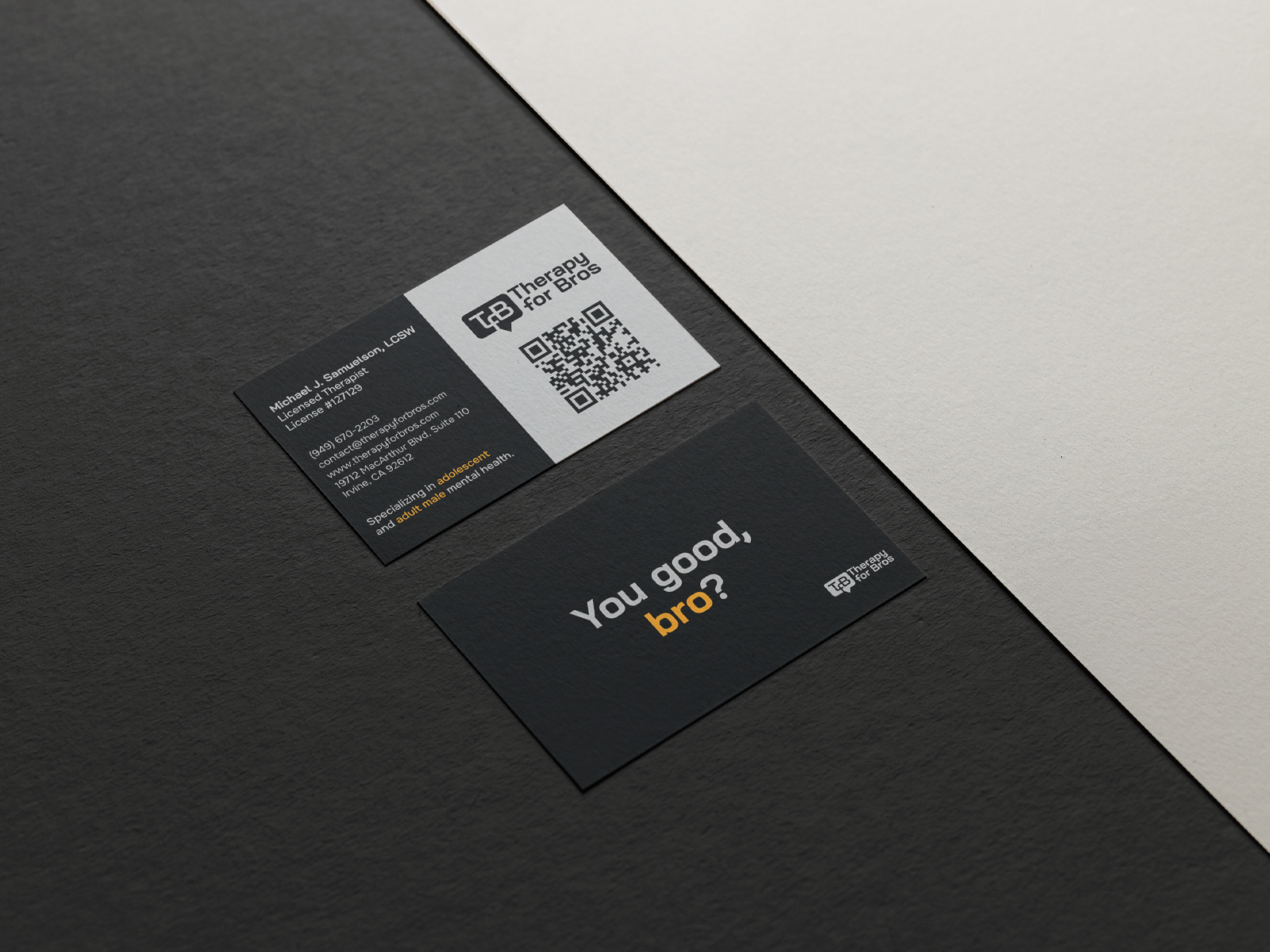 Business cards and logo for a recent project