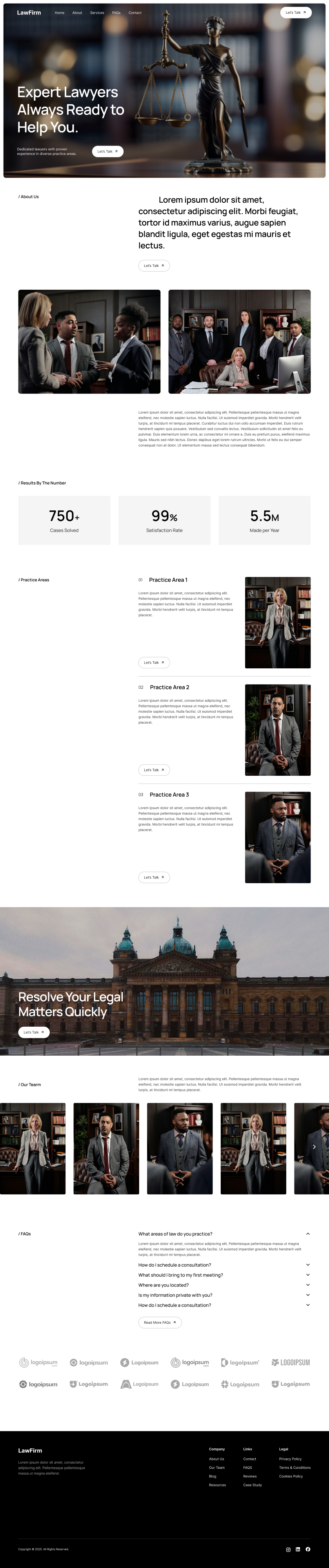 Law Firm Website Design Concept elementor law firm law website lawyer website legal website web design website design