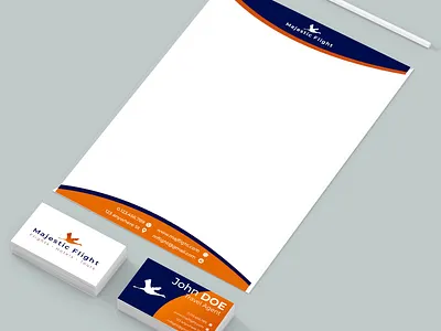 Some Stationery design for Majestic Flight travel agency brand guidelines branding business card business cards business envelope design envelope graphic design illustration letterhead letterhead design stationery stationery design typography