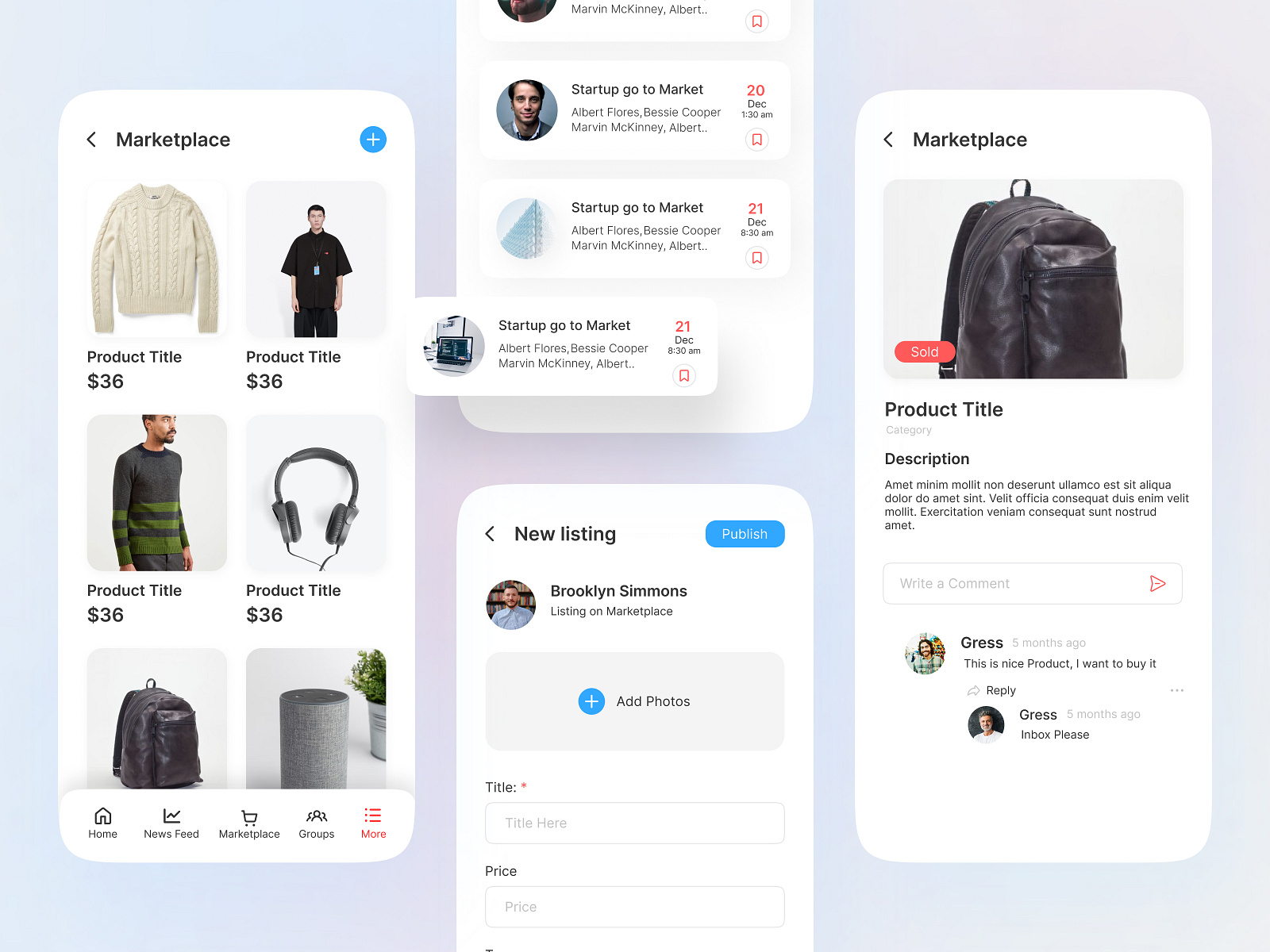 E-commerce Mobile Ui Design Market Place, Product - Ui Kit by Mohammad ...