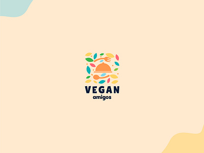 Vegan Amigos branddesign brandidentity branding business card design design designfreke food fork illustration leaves leaveslogo logo restaurant spoon vector vegan veganlogo