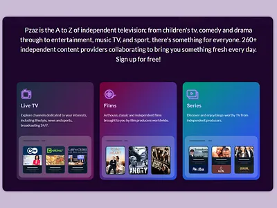Live TV, Films, Series... branding cards ui clean ui design graphic design illustration logo naim has ui vector