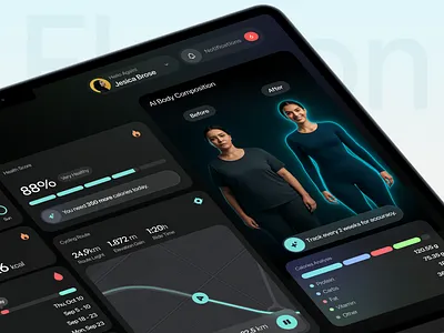 Fitness UI UX Design ai fitness health interface product saas service ui ux web