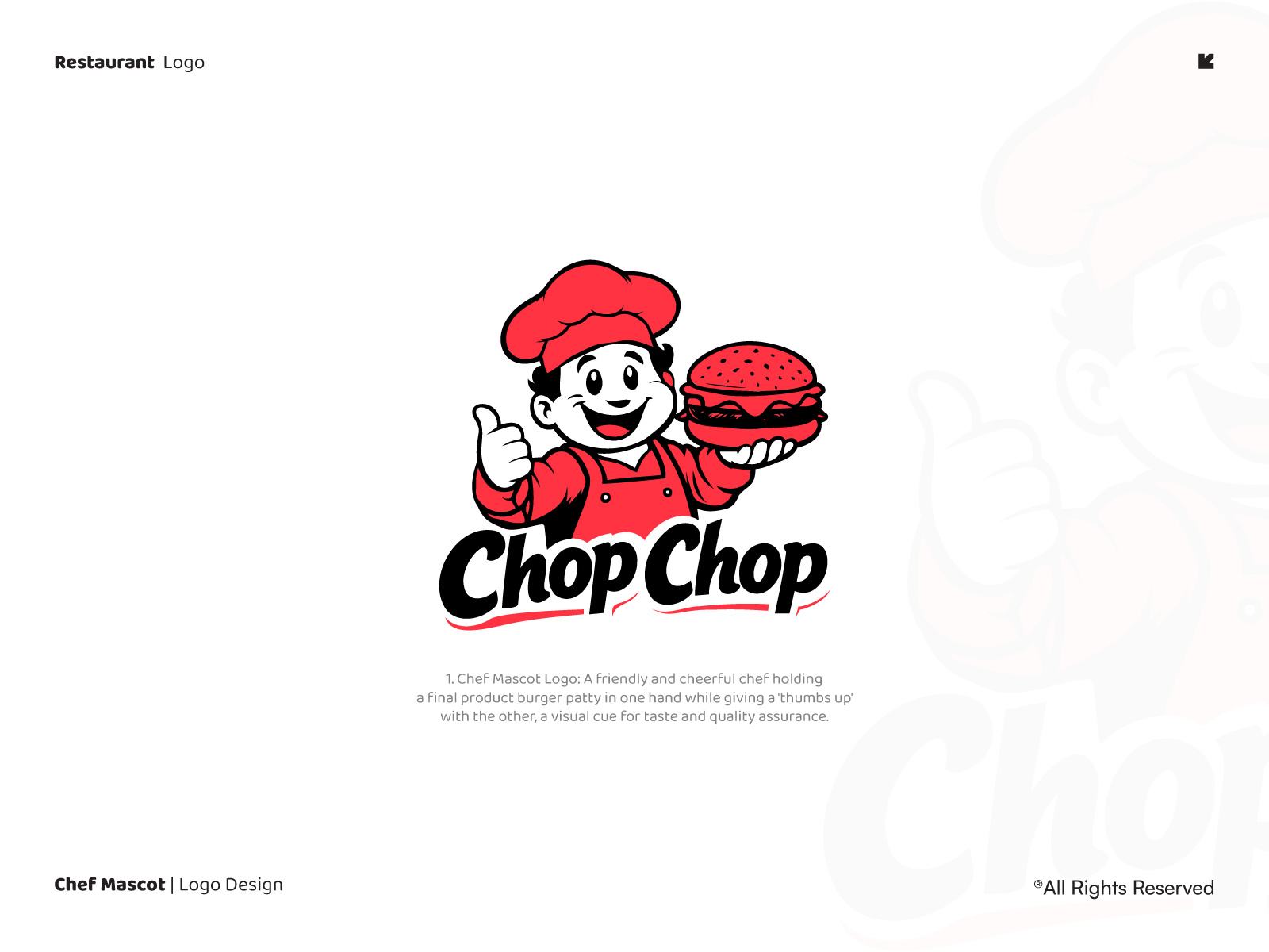 Chop Chop | Chef Mascot Restaurant Logo Design berger logo branding cafe logo chop chop concept creative illustration logo logo designer mascot logo restaurant logo vector