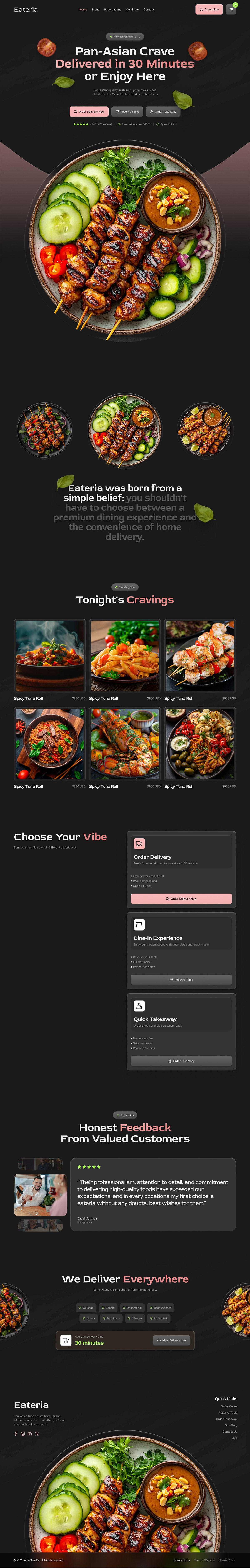 Eateria Restaurant Website - Full Project Overview Image 5