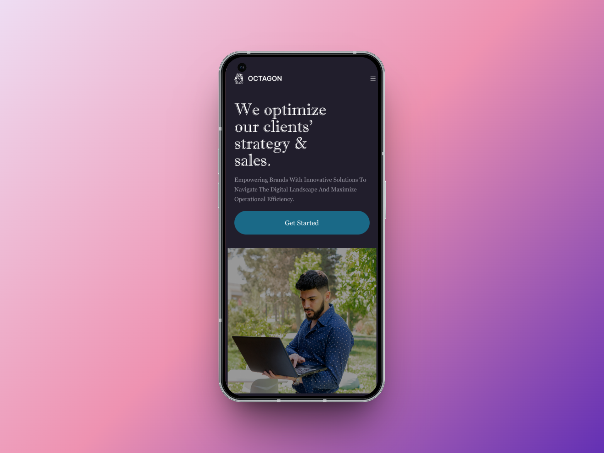 Octagon Consulting — Strategy & Sales Landing Page b2b branding clean consultancy darkui landingpage minimalist mobiledesign ui uiux