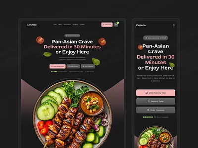 Eateria - Restaurant Website Key Pages Showcase booking website cafe website dribbble shot figma website food website hospitality website menu page design modern website design premium web design responsive website restaurant landing page restaurant web design restaurant website template design ui design ux design web design inspiration web ui webflow design website design
