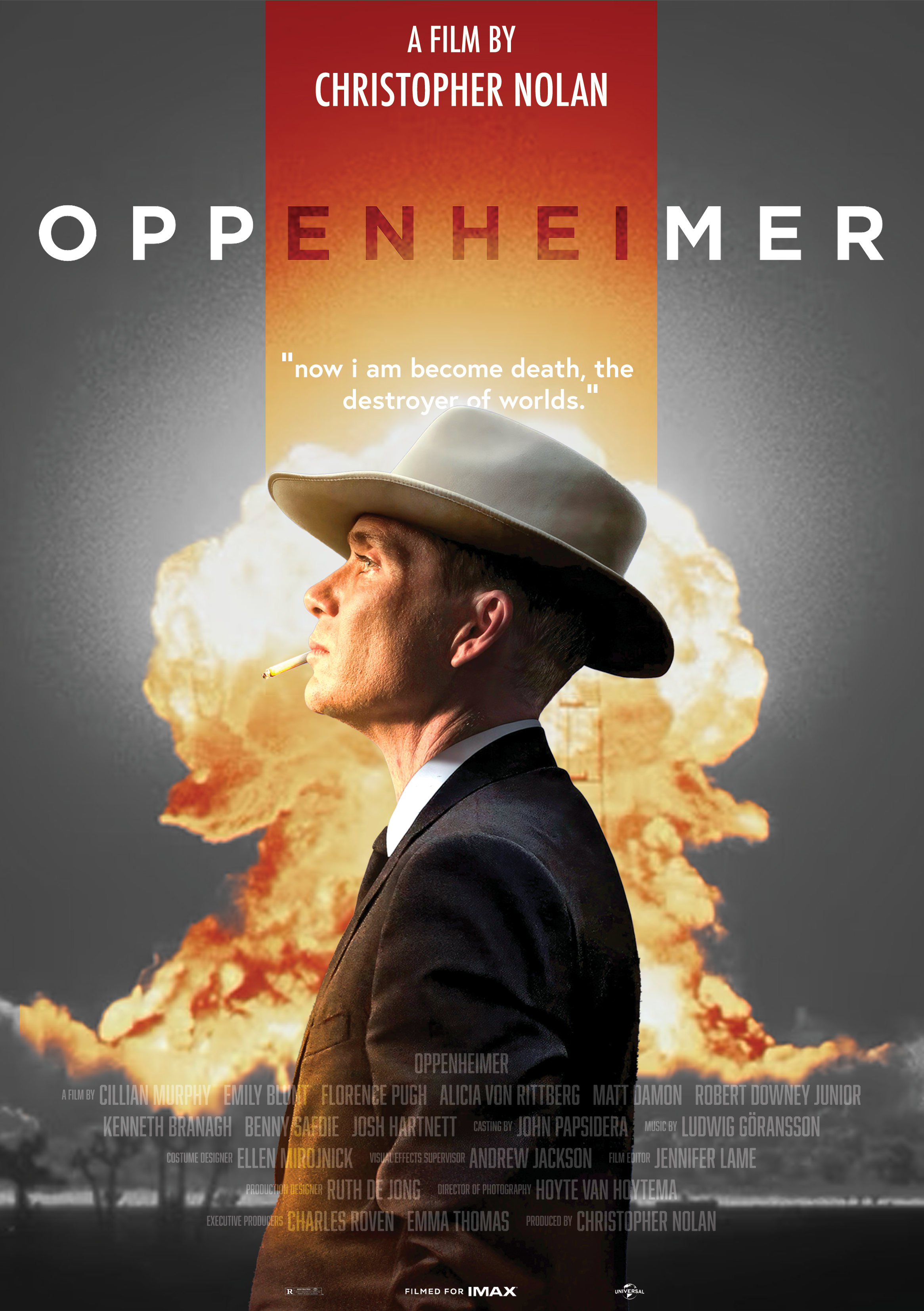 Oppenheimer Movie Poster a4 bomb branding christopher nolan cool design film graphic design illustration movie oppenheimer photography poster typography