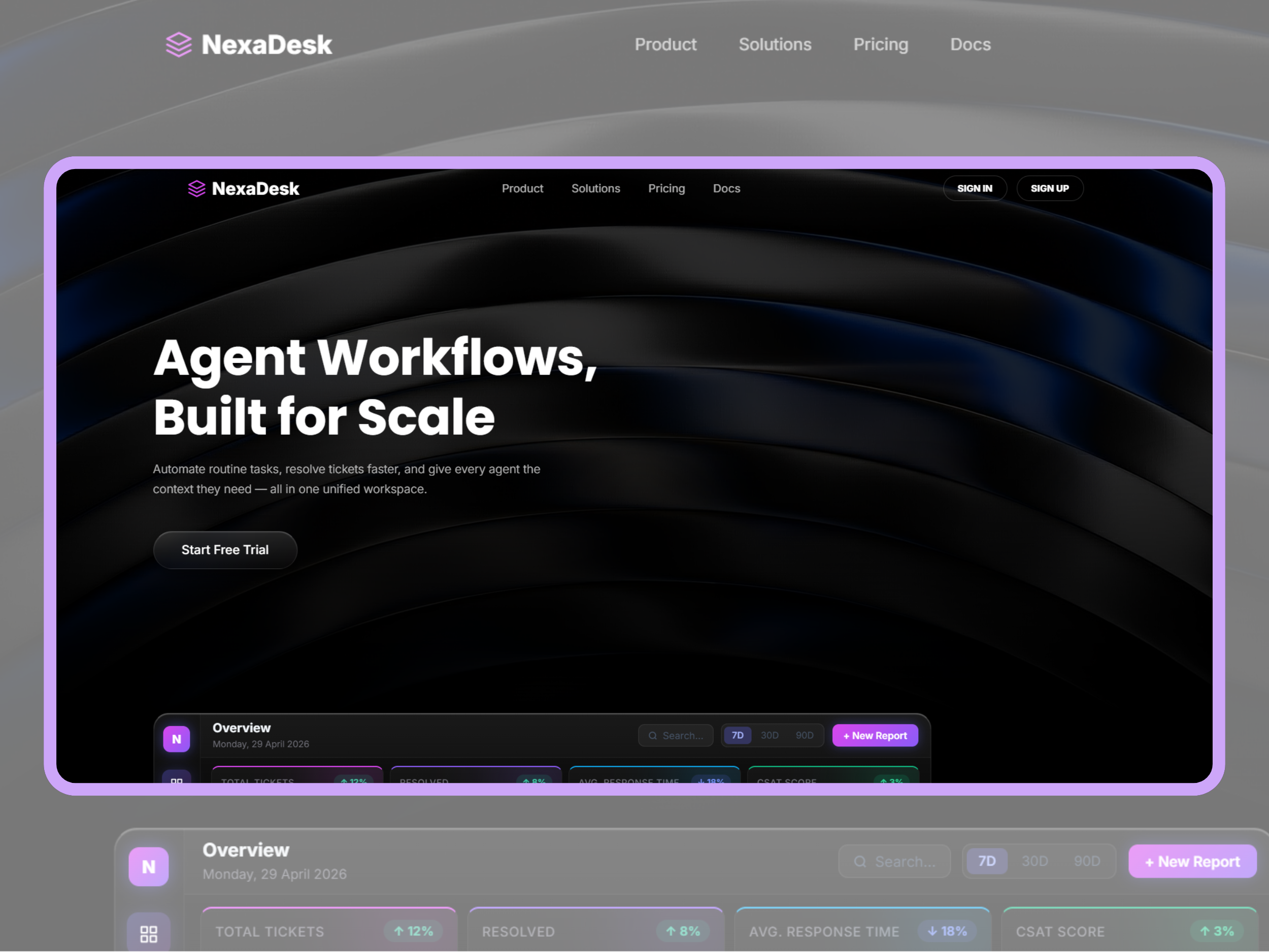 Saas Landing Page - Black themed branding graphic design ui