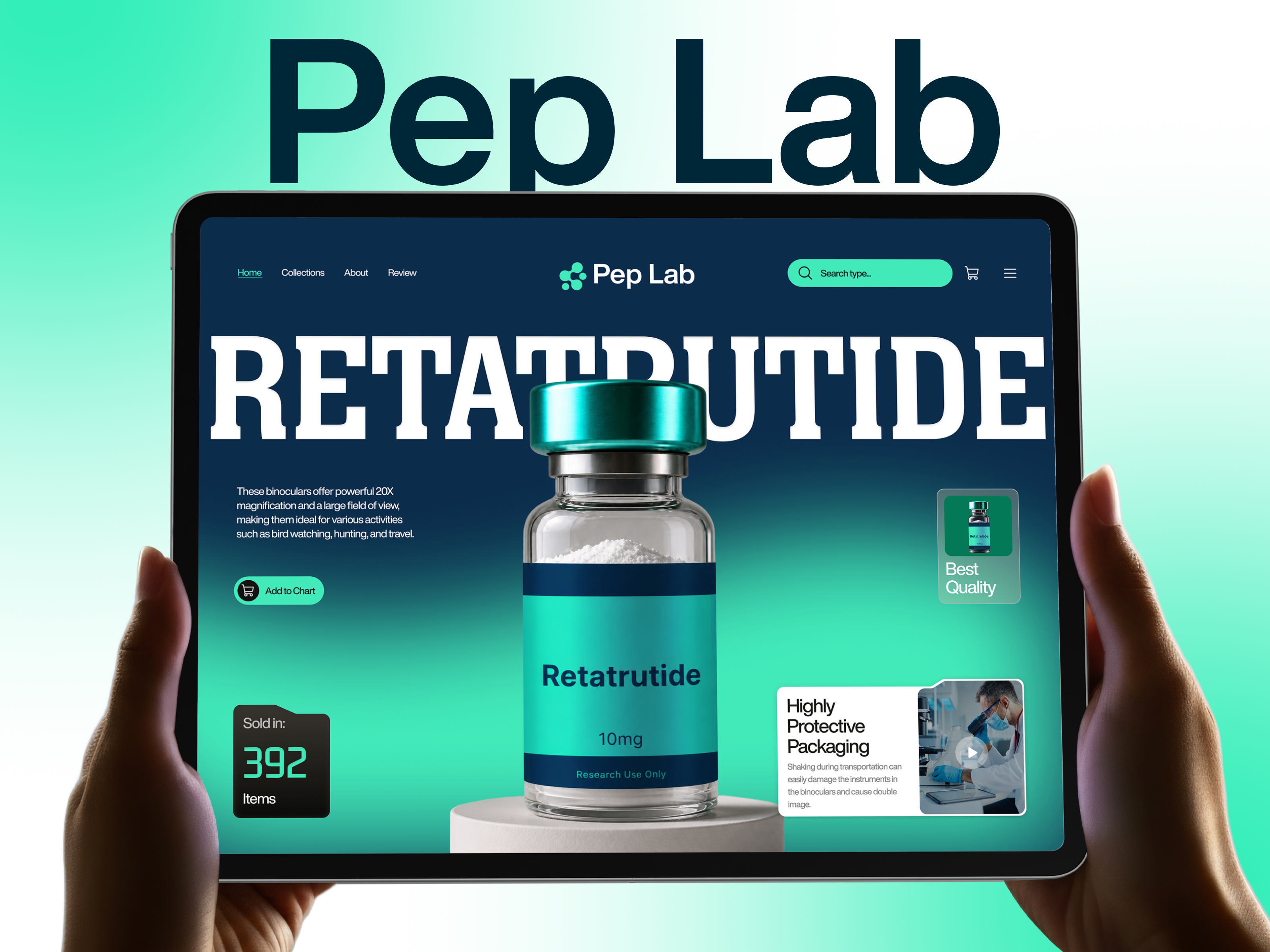 Example of Modern Peptide Store Website Design