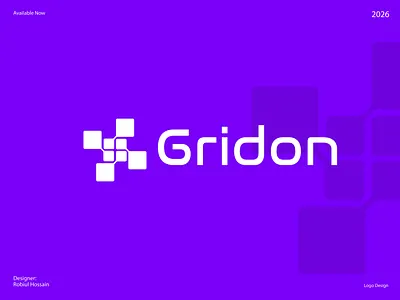 Gridon modern Minimalbrand Logo Icon 3d animation brand identity branding clean design creative logo geometric logo graphic design icon logo identity design logo logo design logo mark minimal logo modern logo motion graphics security logo startup branding tech logo vector logo