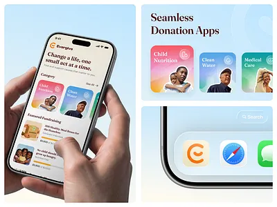 Mobile Donation Apps clean apps donation app fundraising mobileapp socialimpact ui ux
