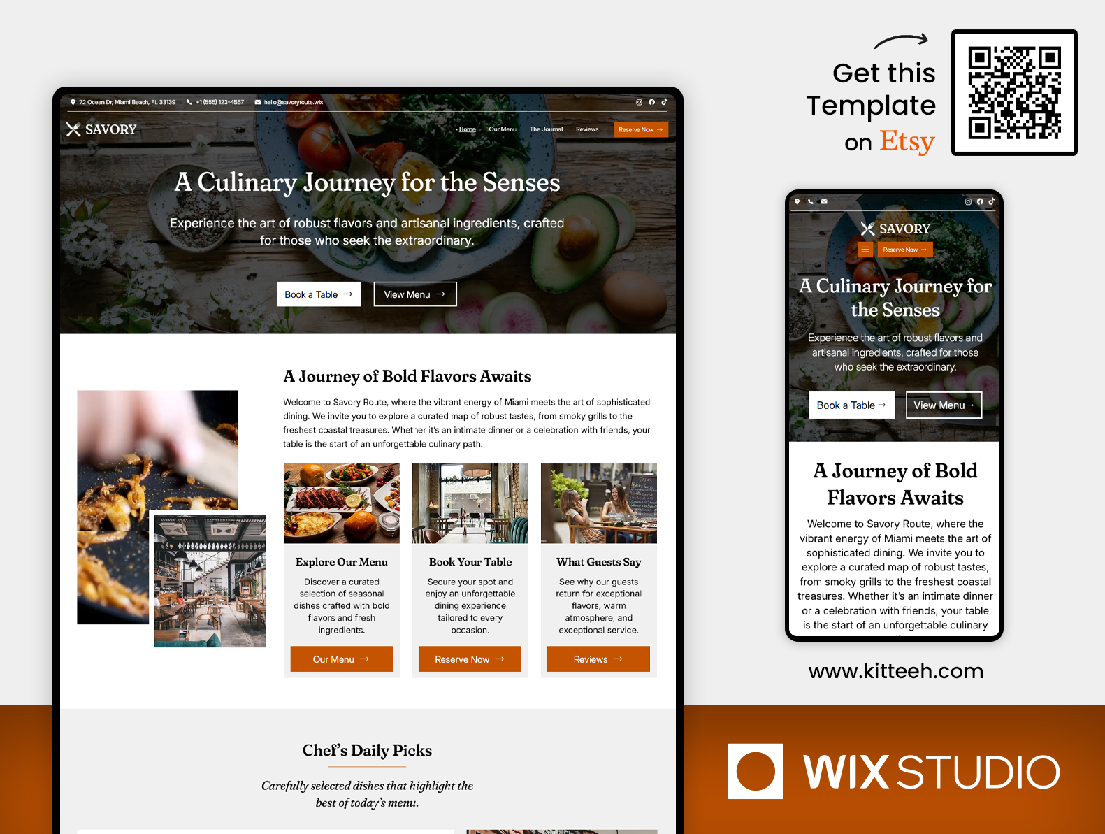 Restaurant - Wix Studio Website Template