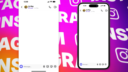 Instagram DM Chat Animation in 3D Phone