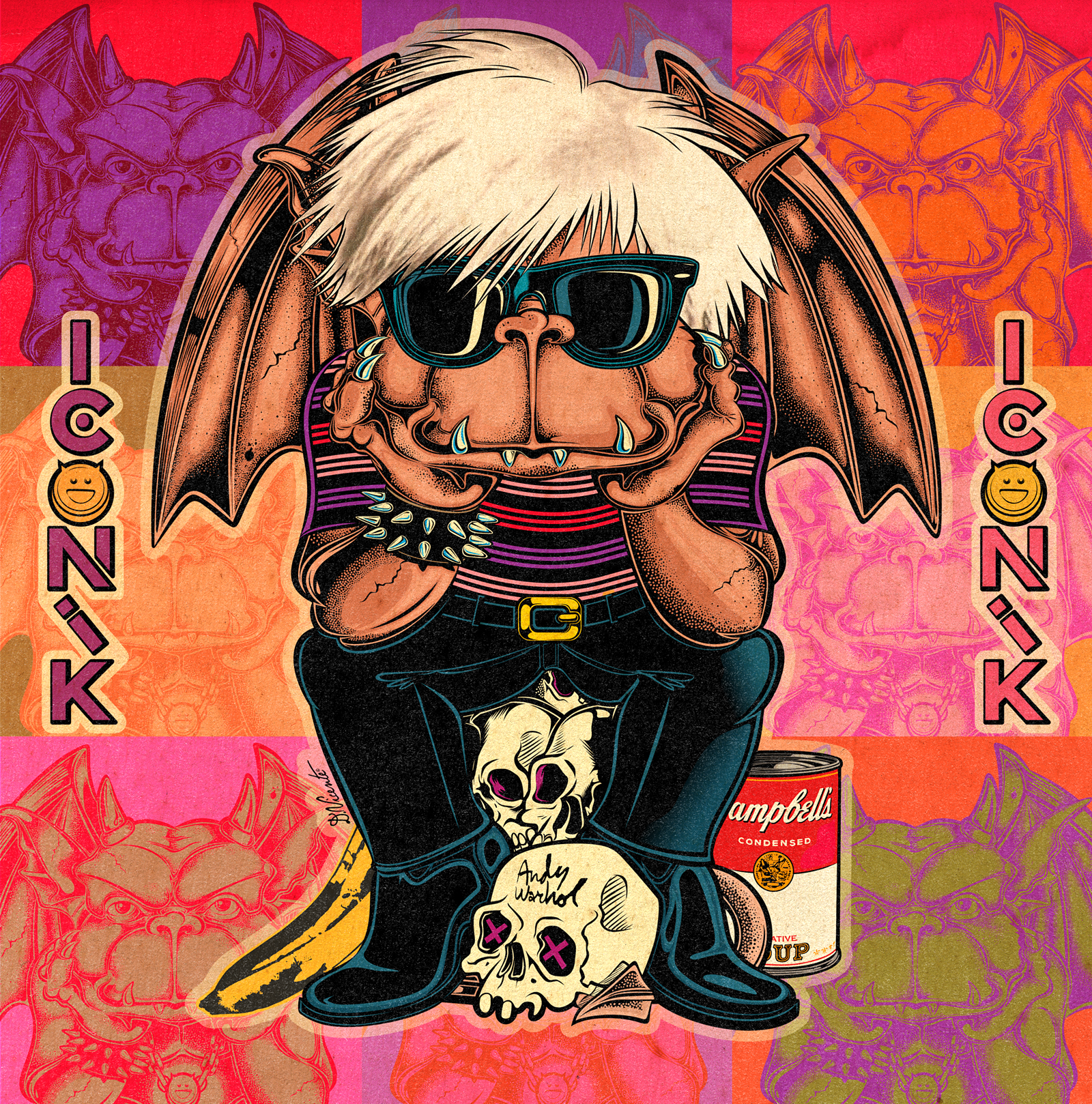 TEEN GARGOYLE #05 – ANDY WARHOL andy warhol art tribute cartoon art character design color illustration contemporary art creature design david vicente digital art gallery art gargoyle iconic style inking llustration lowbrow art pop art pop culture art retro style teenage gargoyle weird art