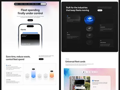 Fleet Management SaaS Landing Page: Spending Control & Fleet app design dashboard finance dashboard fintech fintech saas fintech website fleet management landing page marketing web mobscx product design saas saas app design mobile saas app web saas landing page saas web saas web app uiux design web app web design