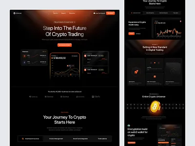 Crypto SaaS Landing Page blockchain ui crypto dashboard crypto landing page crypto trading crypto website finance fintech landing page landing page design modern website saas saas landing page saas website trading platform ui design ux design web app design web design web3 design website