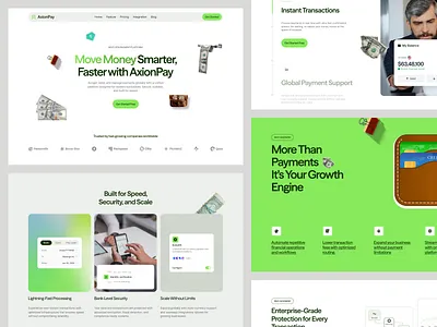 Fintech Website Design - AxonPay finance web fintech homepage landing page payment web homepage webdesign website website design