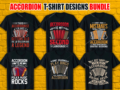 ACCORDION T-Shirt Designs Bundle how to design a tshirt