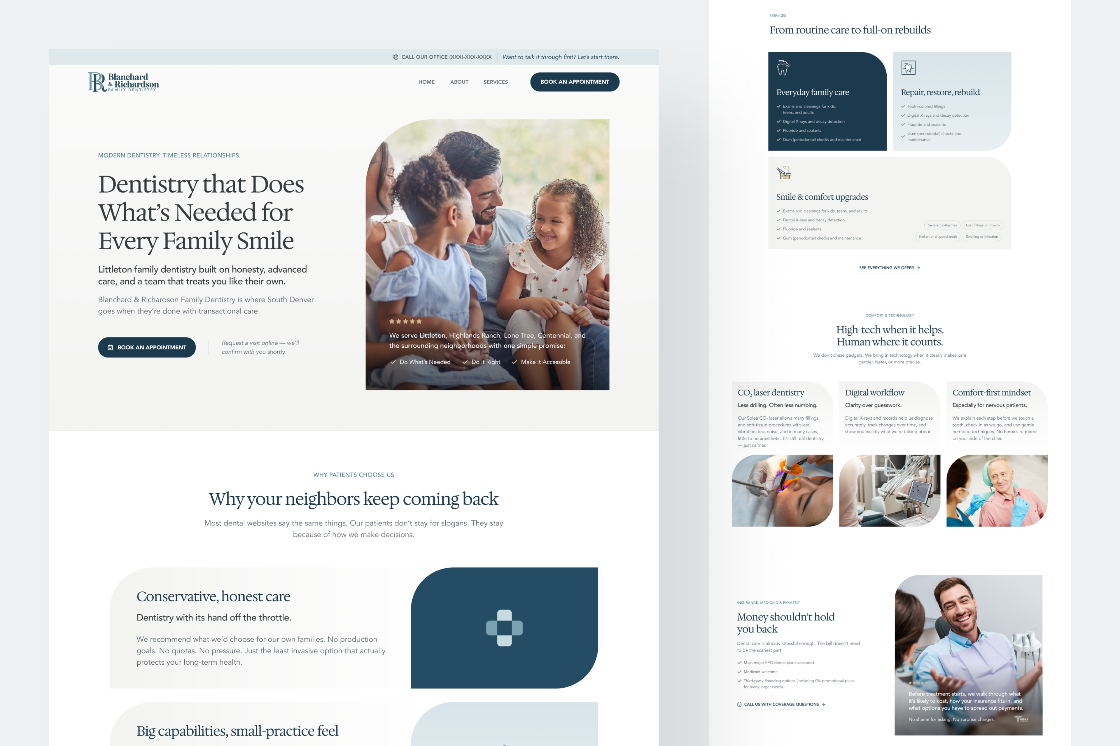 Family Dentistry — Website Design 🦷 cro dental website dentist dentistry website graphic design health and wellness health tech healthcare healthcare website design local business website design product design ui ui ux design web design web development website website design