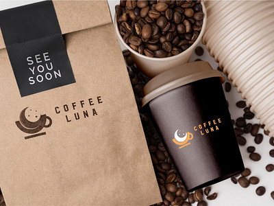 Coffee Luna branddesign brandidentity branding business card design coffee coffeelunalogo design designfreke illustration logo logotype luna moon moonlogo packaging packagingdesign vector