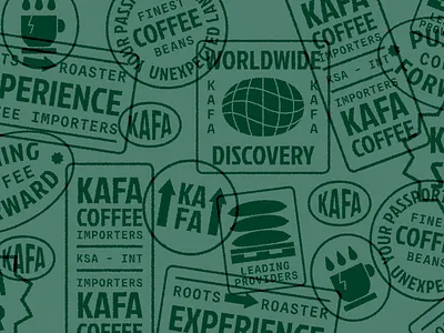Kafa - Keygraphics arabic branding coffee design graphic design illustration importers kafa passport seal typography vector worldwide