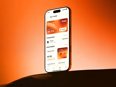 Furniture - (E-wallet Screen) Design appscreendesign cardscreen cleandesign cleanuidesign colors ewalletdesign furnitureappdesign orangedesign premiumscreendesign ui uidesign