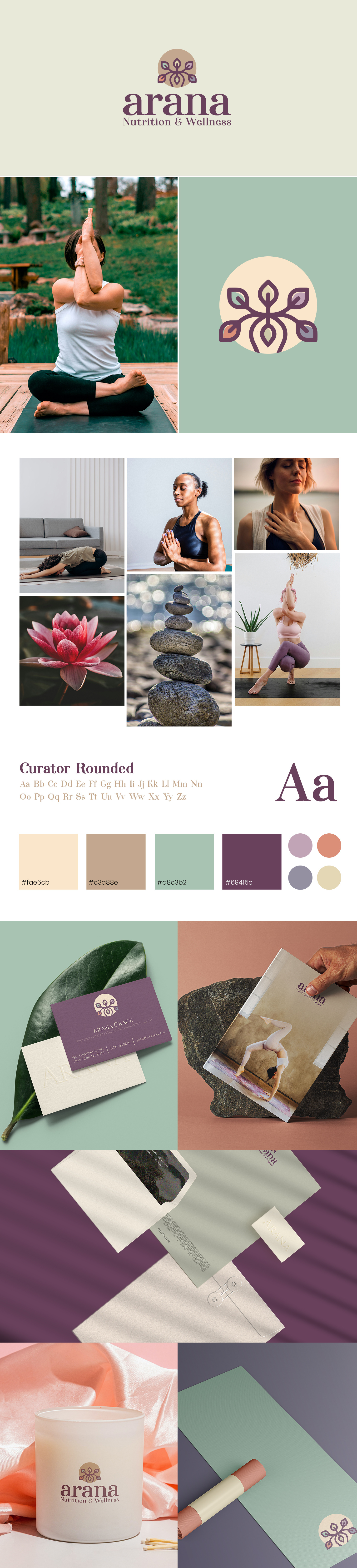 Arana Wellness Branding brand brand book brand guide branding color guide female graphic design logo mental health nature nutrition social media startegy stationery typographhy wellness women